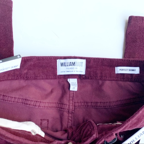 William Rast Maroon Perfect Skinny Corduroy 27 - Picture 7 of 8